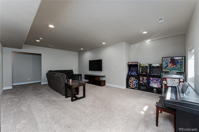 8110 Somersby Pl, Colorado Springs, CO 80908 - living area featuring carpet, recessed lighting, and baseboards