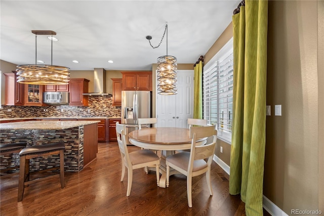 1133 Lucky Ct, Castle Rock, CO 80109 - dining room with dark wood finished floors and baseboards