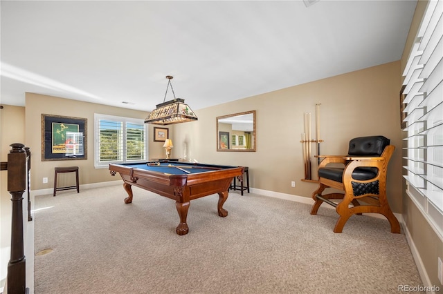 1133 Lucky Ct, Castle Rock, CO 80109 - rec room featuring pool table, carpet flooring, and baseboards