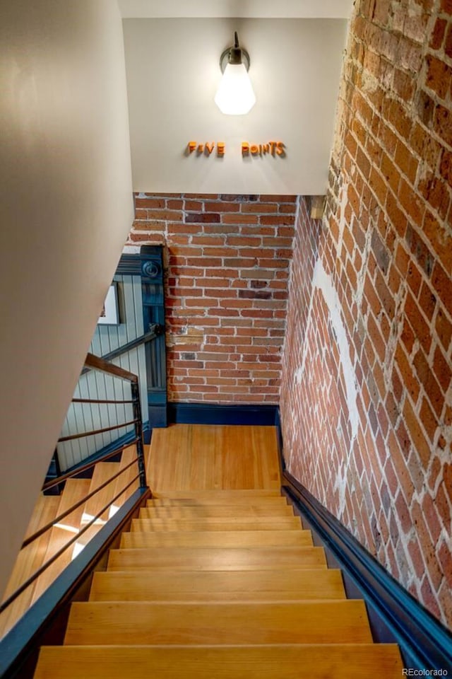 2801 Champa St, Denver, CO 80205 - stairs with brick wall