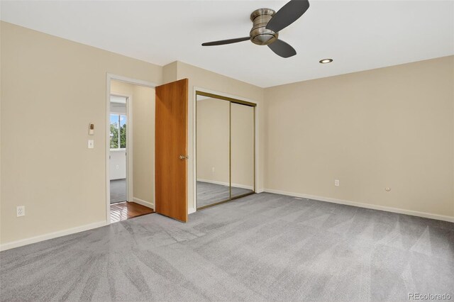 18445 W 59th Dr, Golden, CO 80403 - unfurnished bedroom featuring carpet flooring, a closet, and ceiling fan