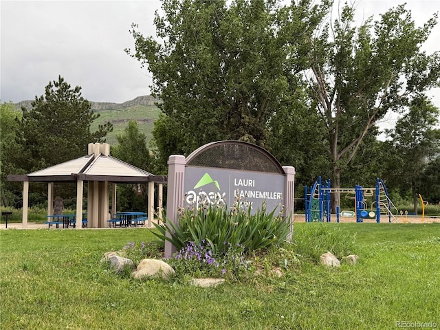 18445 W 59th Dr, Golden, CO 80403 - community / neighborhood sign with a lawn and a mountain view