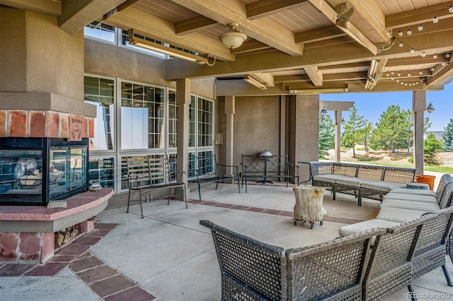 view of patio / terrace with an outdoor living space