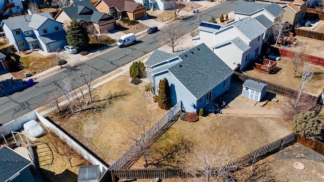 bird's eye view featuring a residential view