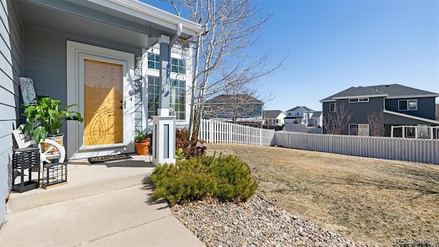 property entrance featuring fence