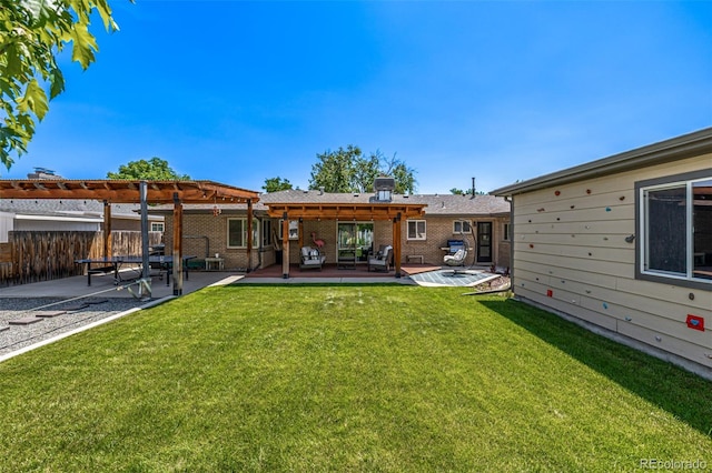 2845 Hudson St, Denver, CO 80207 - back of house featuring a patio, a pergola, and brick siding