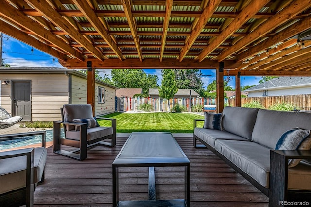 2845 Hudson St, Denver, CO 80207 - deck with an outdoor living space