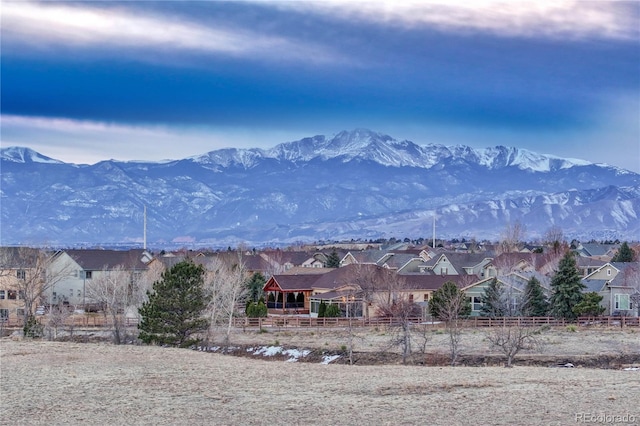 mountain view featuring a residential view