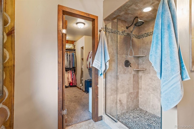 6241 Kilimanjaro Dr, Evergreen, CO 80439 - bathroom featuring a stall shower and a spacious closet