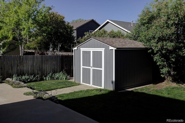 view of shed
