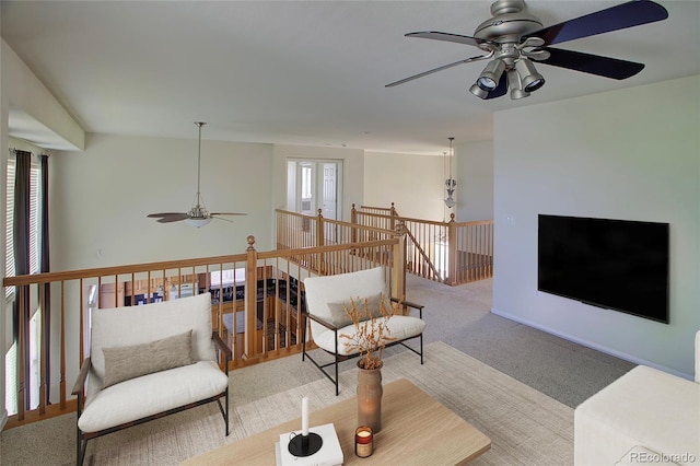 331 Las Lomas St, Brighton, CO 80601 - carpeted living area featuring a ceiling fan