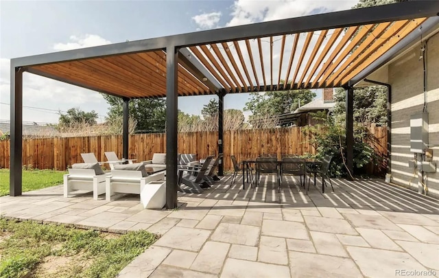 view of patio / terrace with an outdoor living space