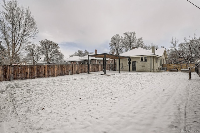 view of snowy yard