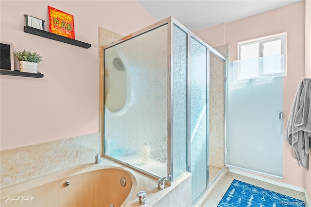 25 Tierra Casa Dr, Pueblo, CO 81005 - bathroom with shower with separate bathtub and tile patterned flooring
