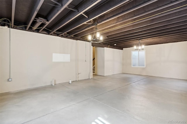 below grade area featuring stairs