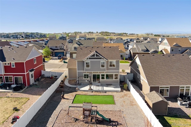 birds eye view of property featuring a residential view
