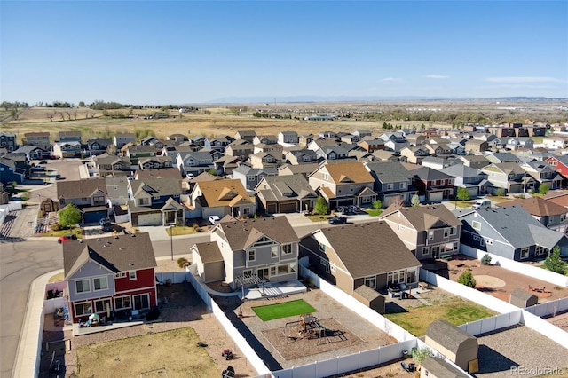 bird's eye view featuring a residential view
