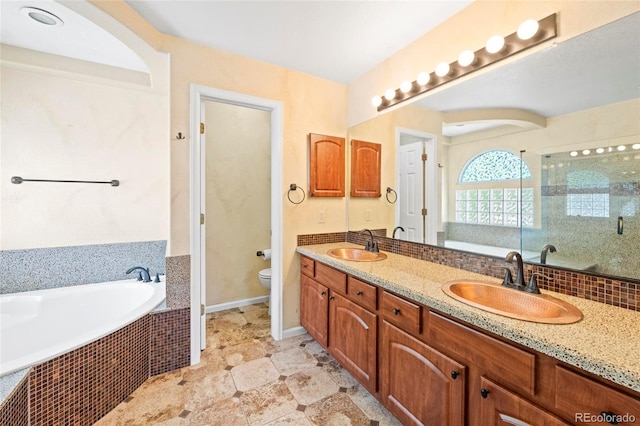 6846 Edgewood Way, Highlands Ranch, CO 80130 - full bath featuring a bath, double vanity, and a stall shower