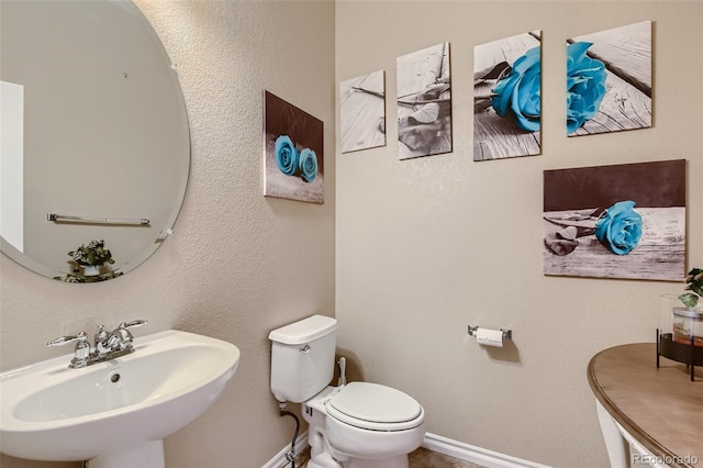 bathroom with sink and toilet