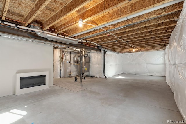 basement with gas water heater