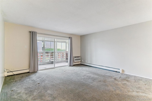 9385 E Center Ave Unit 6A, Denver, CO 80247 - empty room with a baseboard heating unit, carpet flooring, and baseboards