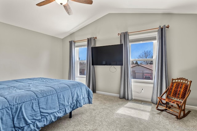 3785 E 134th Ct, Thornton, CO 80241 - carpeted bedroom featuring lofted ceiling and ceiling fan