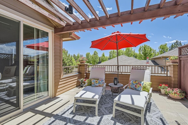 view of patio with a pergola