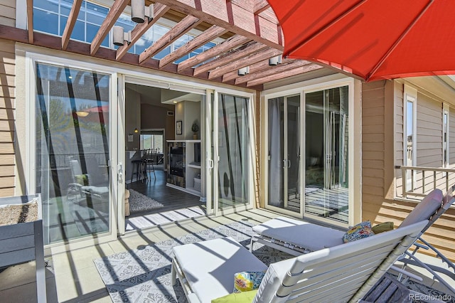 view of patio / terrace with a pergola