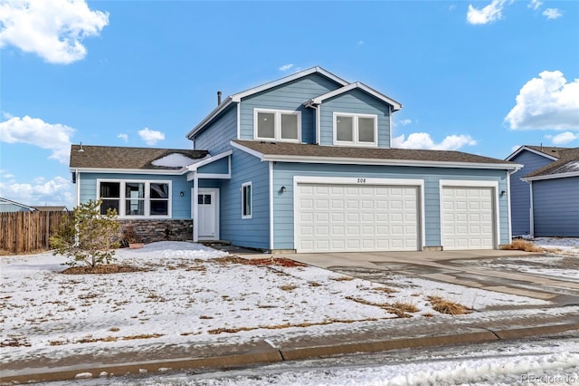 view of property with a garage