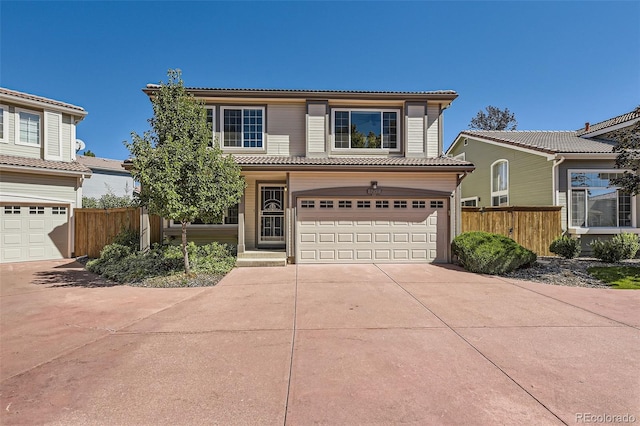 view of front property featuring a garage