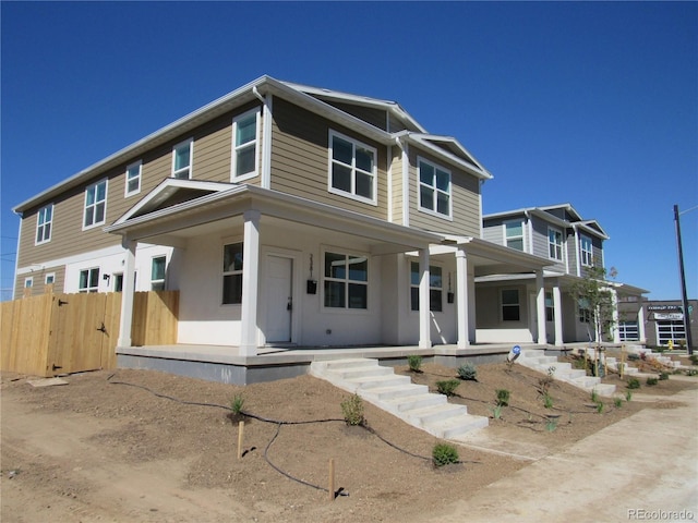 view of front facade featuring a porch