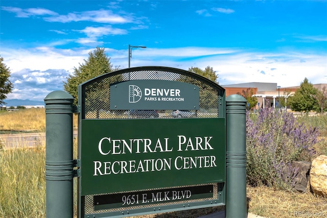 view of community sign