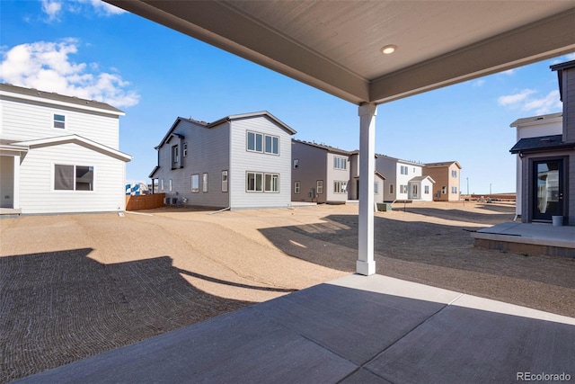 view of patio featuring a residential view