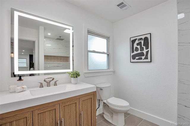1360 W Custer Pl, Denver, CO 80223 - full bathroom with vanity and a marble finish shower