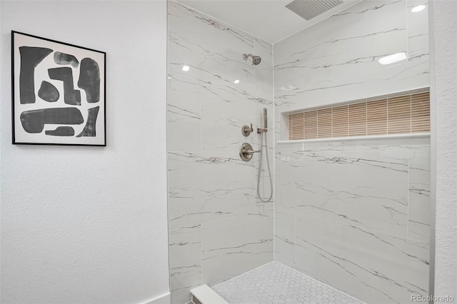 1360 W Custer Pl, Denver, CO 80223 - full bathroom with a marble finish shower