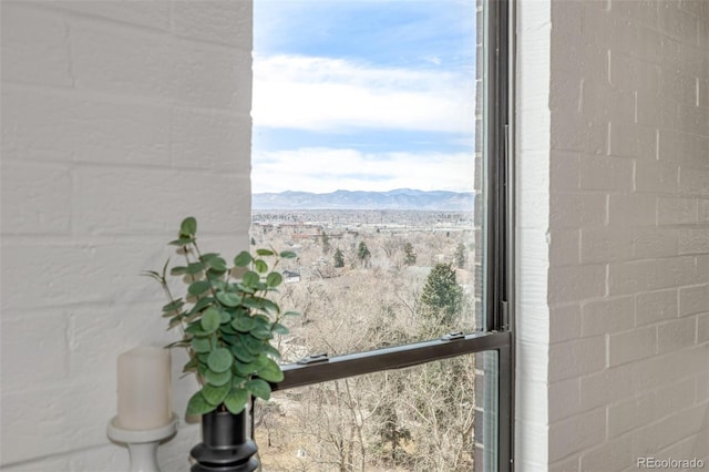 interior details with a mountain view