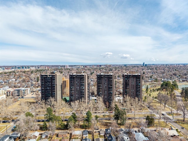 bird's eye view featuring a city view