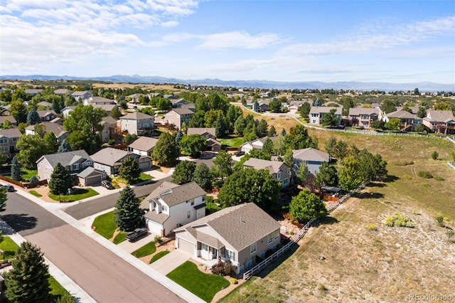 aerial view featuring a mountain view