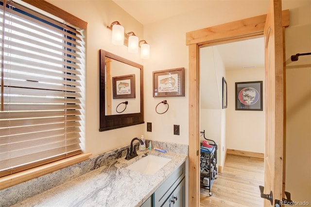 30490 Harvard Cir, Buena Vista, CO 81211 - bathroom with vanity and wood finished floors