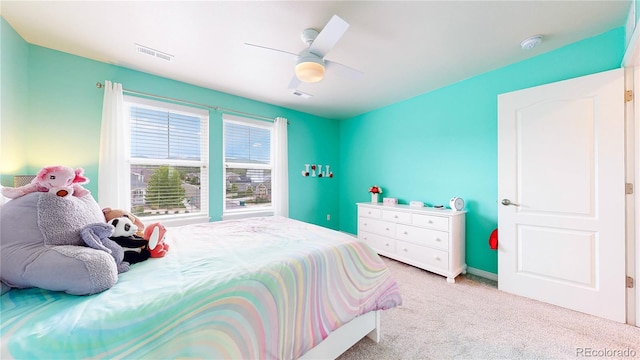 5932 Eldora St, Golden, CO 80403 - bedroom featuring light carpet and a ceiling fan