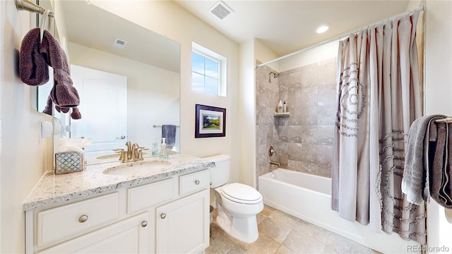 5932 Eldora St, Golden, CO 80403 - bathroom with toilet, vanity, shower / bath combo, and tile patterned floors