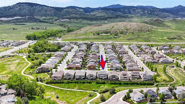 5932 Eldora St, Golden, CO 80403 - aerial overview of property's location with nearby suburban area and a mountainous background