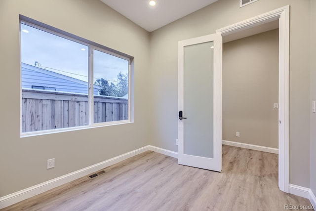 unfurnished bedroom featuring light hardwood / wood-style flooring