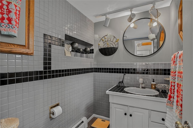 119 Yew Ln, Bailey, CO 80421 - bathroom with tile walls and vanity