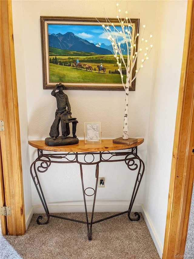 240 Fourth St, Fairplay, CO 80440 - detailed view of carpet, a mountainous background, and baseboards