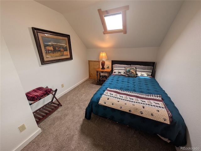 240 Fourth St, Fairplay, CO 80440 - bedroom with vaulted ceiling, carpet, and baseboards