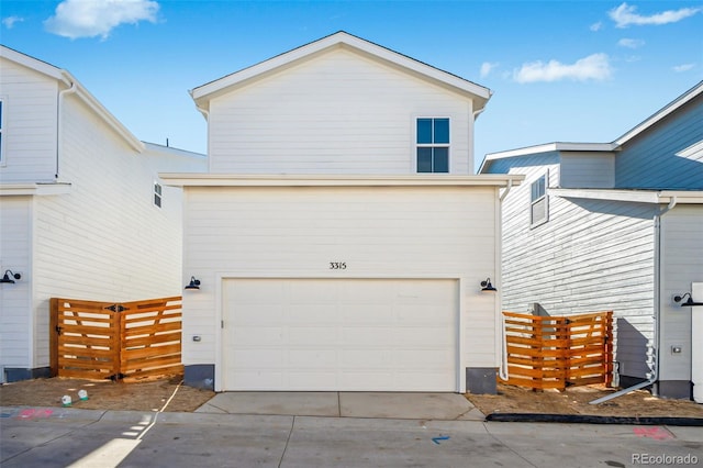 view of front of house with a garage