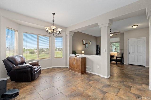 13753 Monroe St, Thornton, CO 80602 - sitting room with a chandelier and a ceiling fan