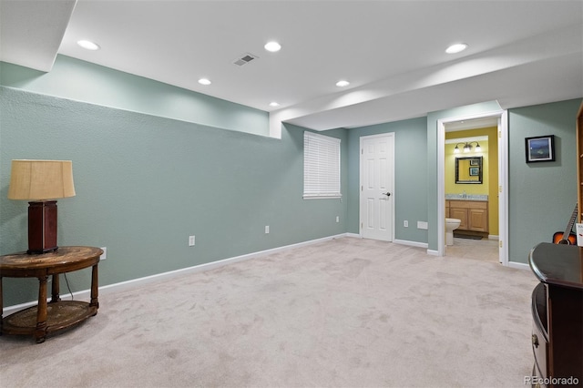 13753 Monroe St, Thornton, CO 80602 - living area featuring light colored carpet and recessed lighting