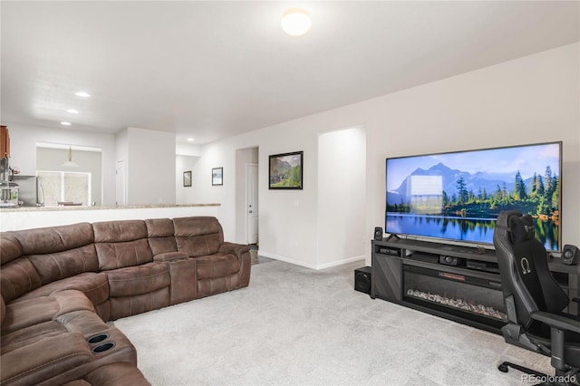 481 Vista Blvd, Brighton, CO 80603 - living room featuring carpet, recessed lighting, and baseboards